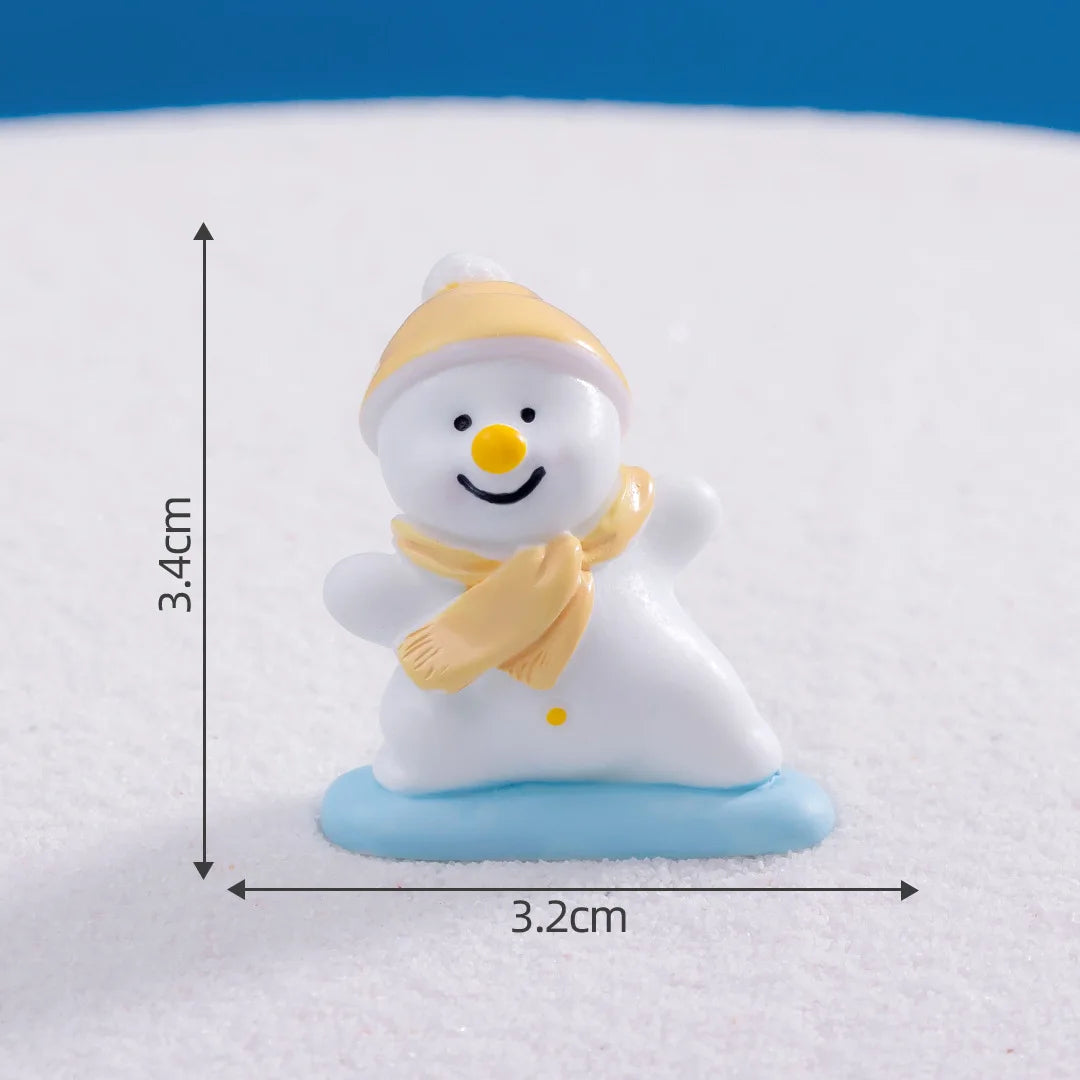 Mini Christmas Snowman Figurine Cartoon Snow Man Doll Miniature Snowman Statue Desktop Micro Landscape Accessories Home Decor Peaceful Pleasures Health and Wellness 1