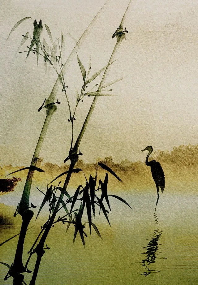 Japanese Vintage Watercolour Landscape Canvas Wall Art Print