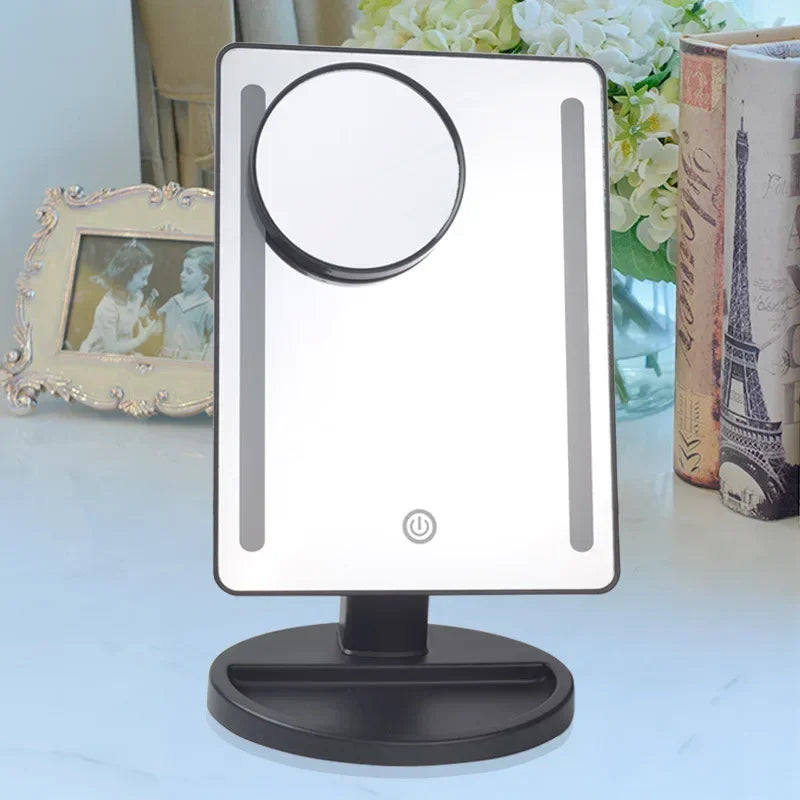 LED Lighted Makeup Mirror 10x Magnifying Tabletop Vanity Mirror