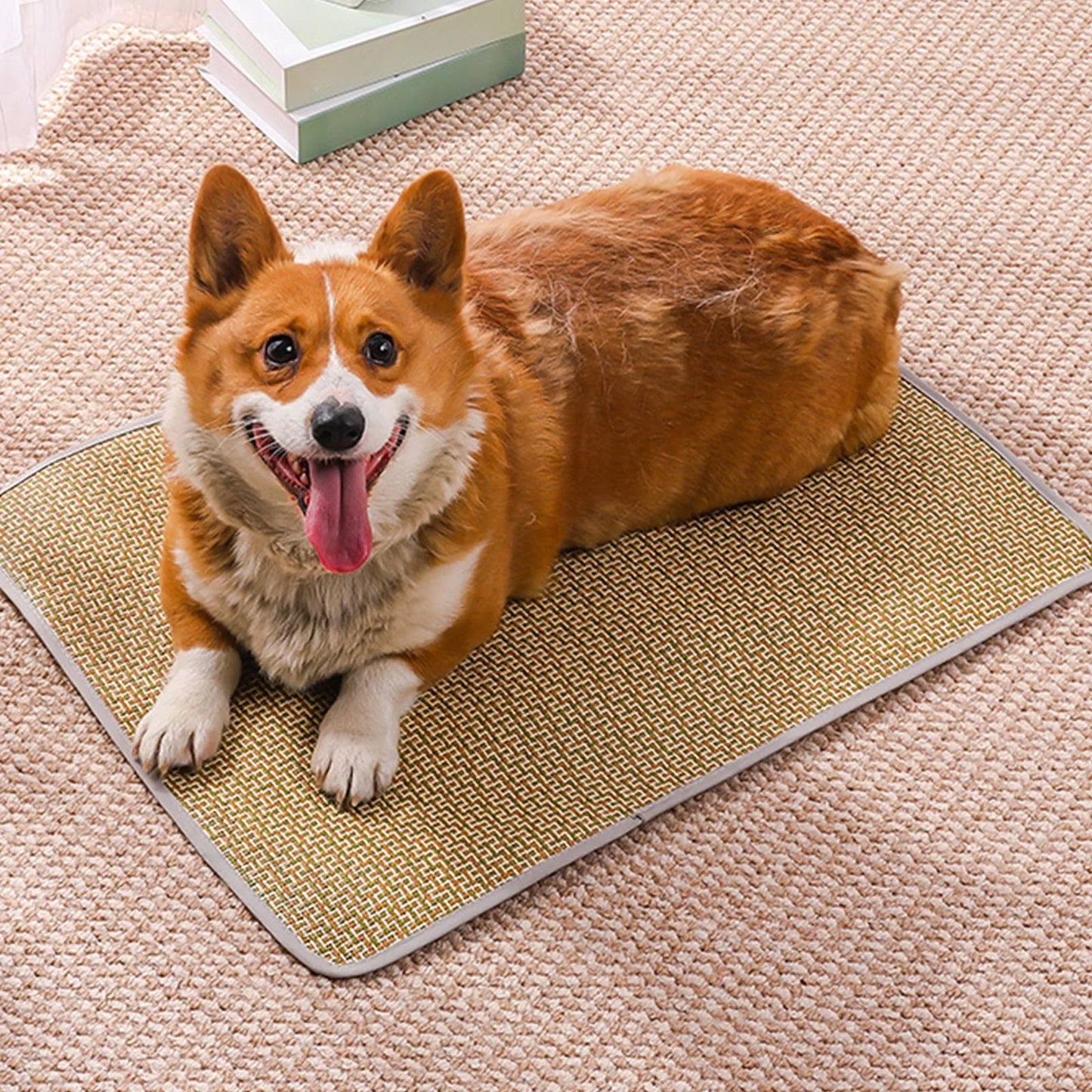 Summer Cooling Gel Pad for Dogs Cats Non Slip Pet Mat Heat Relief Washable Bamboo Bedding Indoor Outdoor Use Peaceful Pleasures Health and Wellness
