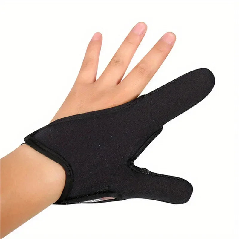 2-Finger Cut Fishing Gloves | Anti-Slip Breathable Protector Fishing Gloves Peaceful Pleasures Health and Wellness Black Left Hand