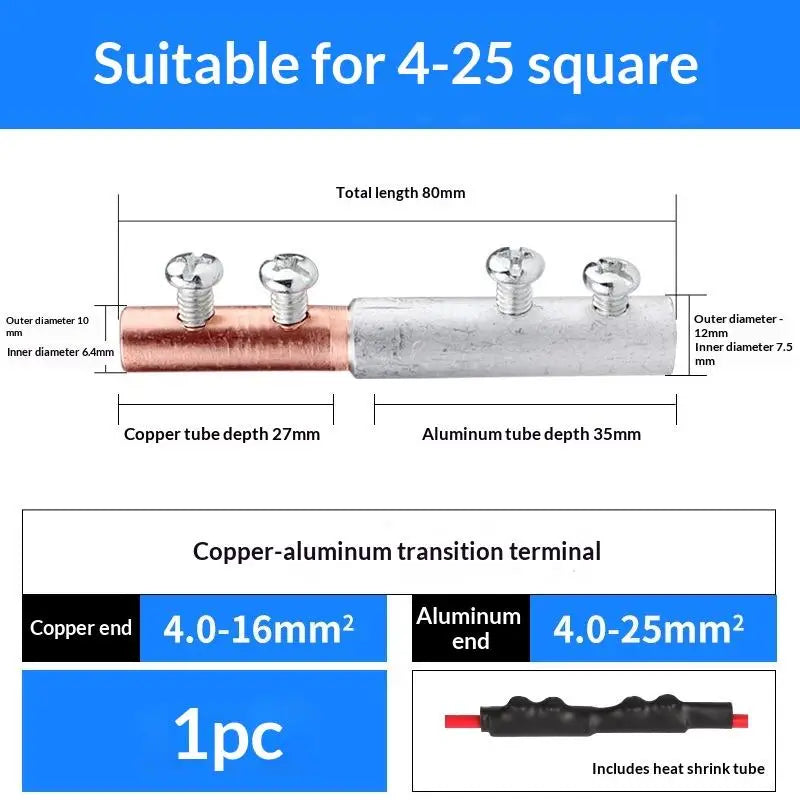 1/3Pcs Copper AL Cable Wire Tubular Screw Bolt Connection Sleeve Join GTL Quick Cable Connector Copper Wire Butt Terminal Splice Peaceful Pleasures Health and Wellness A2 3pcs