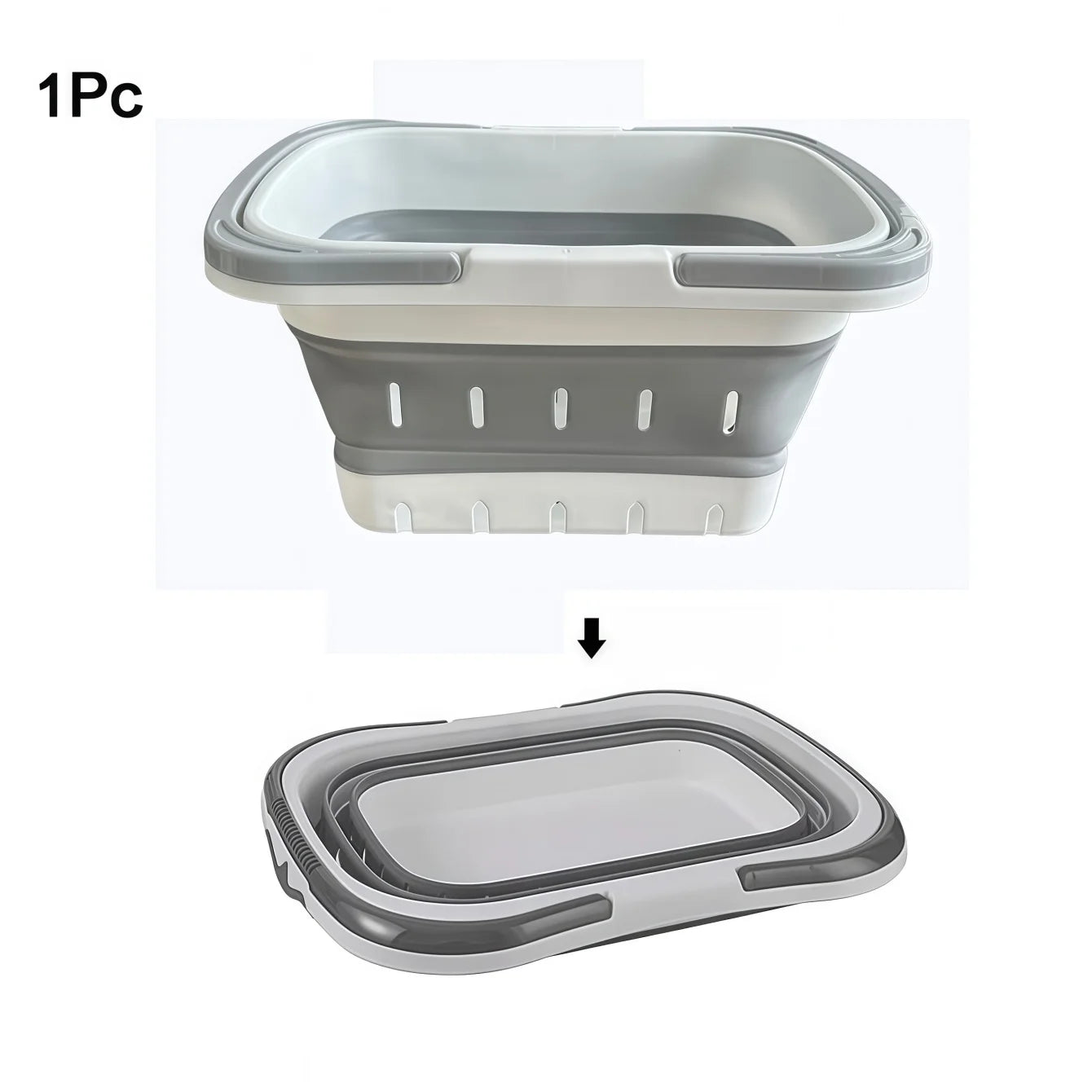 Foldable Collapsible Oval Laundry Basket | Portable Washing Tub Collapsible Laundry Basket Peaceful Pleasures Health and Wellness 1Pc Gray