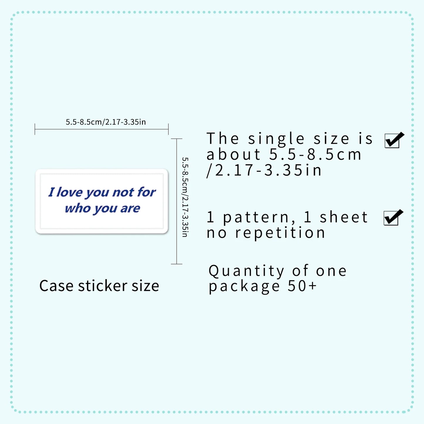 50 Sheets Blue Ledger Sticker Nordic English Phone Case Notebook