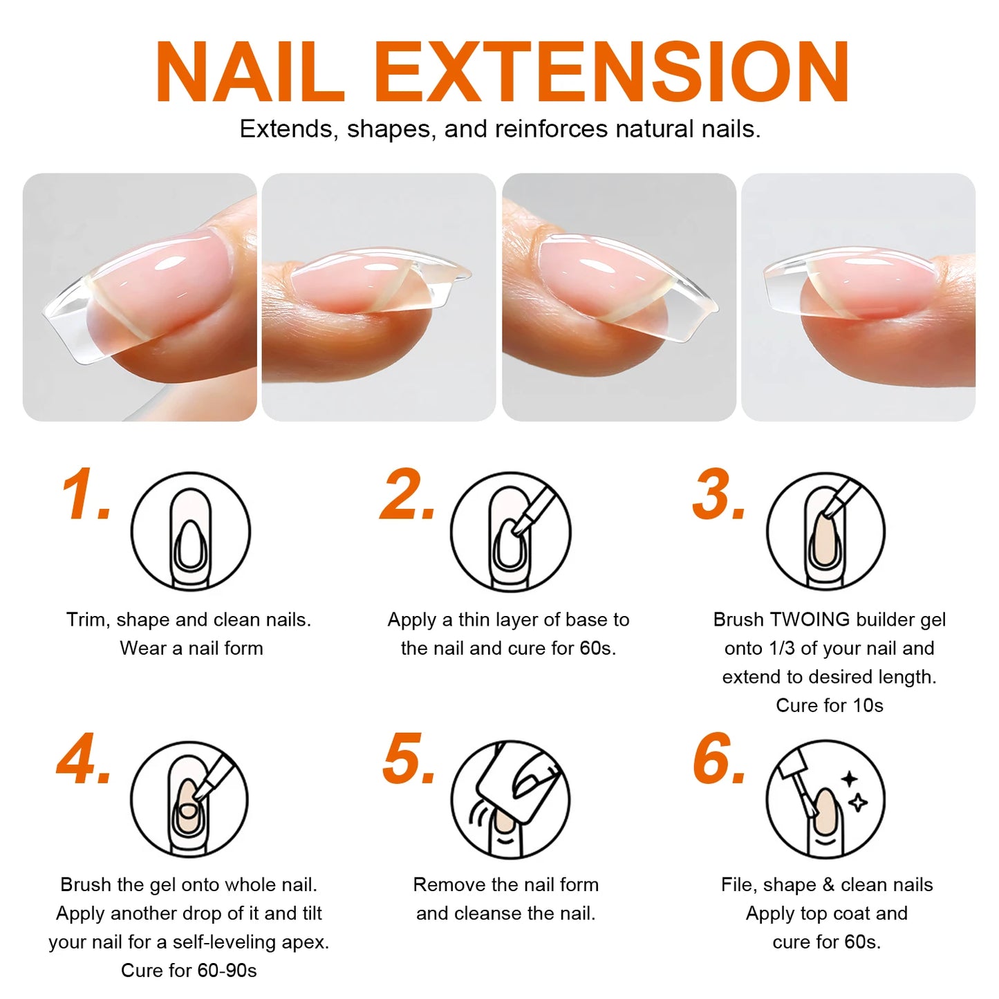 TWOING Professional Builder Gel UV Hard Gel for Nail Strengthen Quick Building Long Lasting Soak Off Extension Gel 10ml Peaceful Pleasures Health and Wellness