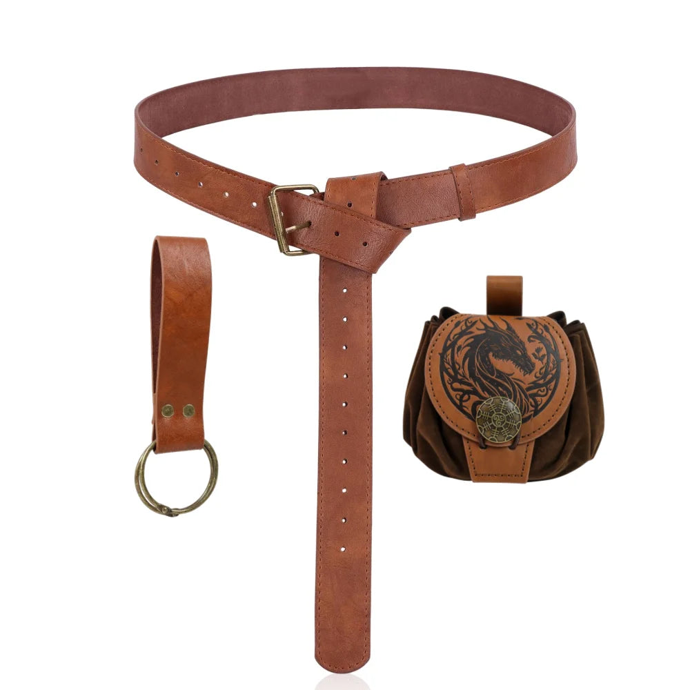 Medievalcosplayleather Belt Copper Coin Waist Bag Renaissance Dress