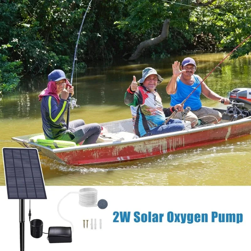2.5W Solar Pond Aerator Pump with Air Stones – Fish Tank