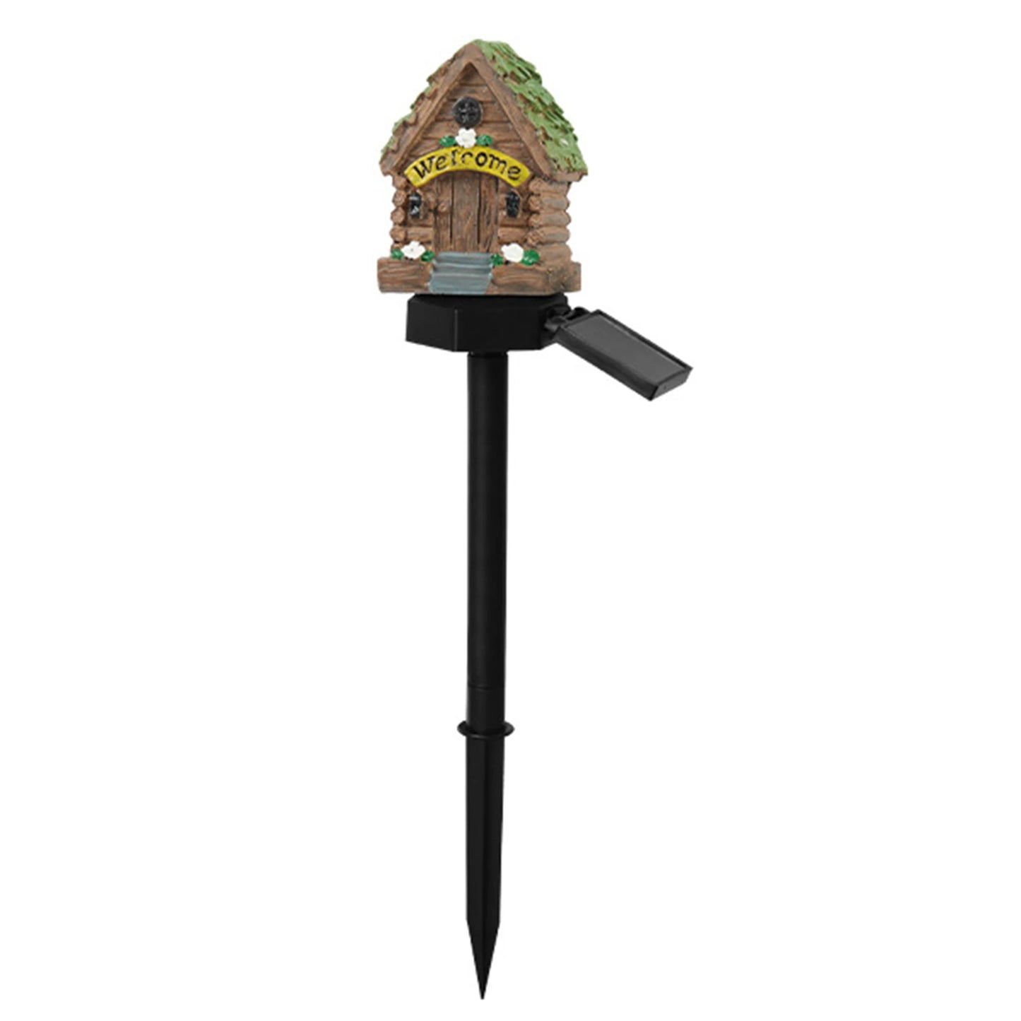 Solar-Powered Resin Lamps Weather-Proof Waterproof Landscape Lighting Mushroom House Statue Lawn Lights For Garden Decoration Peaceful Pleasures Health and Wellness B