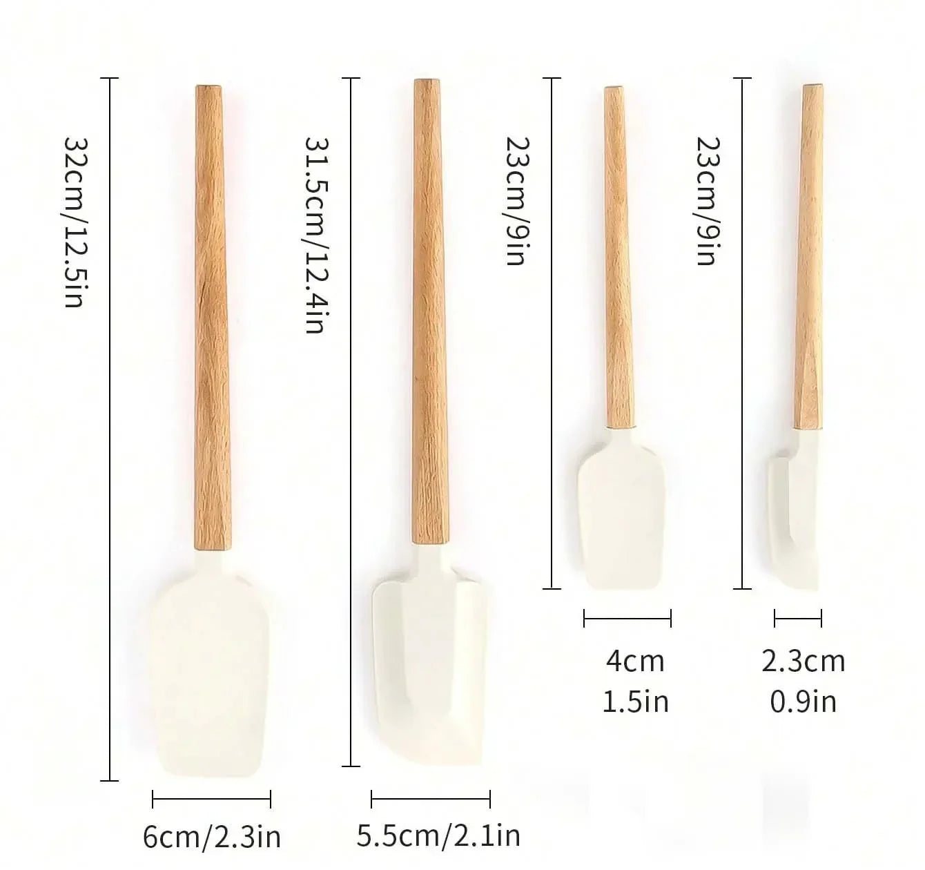 Kitchen Butter Scraper Baking Tools Mixer Spatula for Pastry and Pastry Accessories White Chocolate Wooden Handle Cake Utensils Peaceful Pleasures Health and Wellness 1set