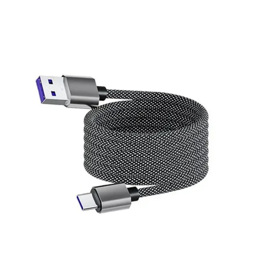 Magnetic Self-Coiling USB C to USB C Cable 65W Fast Charging Braided Data Cord 480Mbps for iPhone 15 Samsung Xiaomi Peaceful Pleasures Health and Wellness 1m USB to C