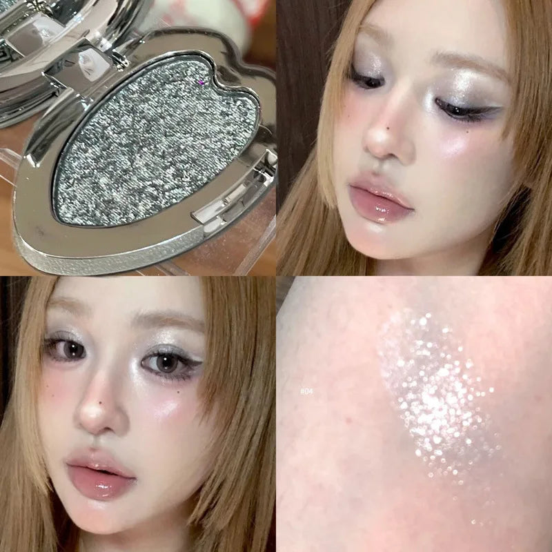 Pearlescent Metallic Glitter Eyeshadow | Shimmer Single Pan