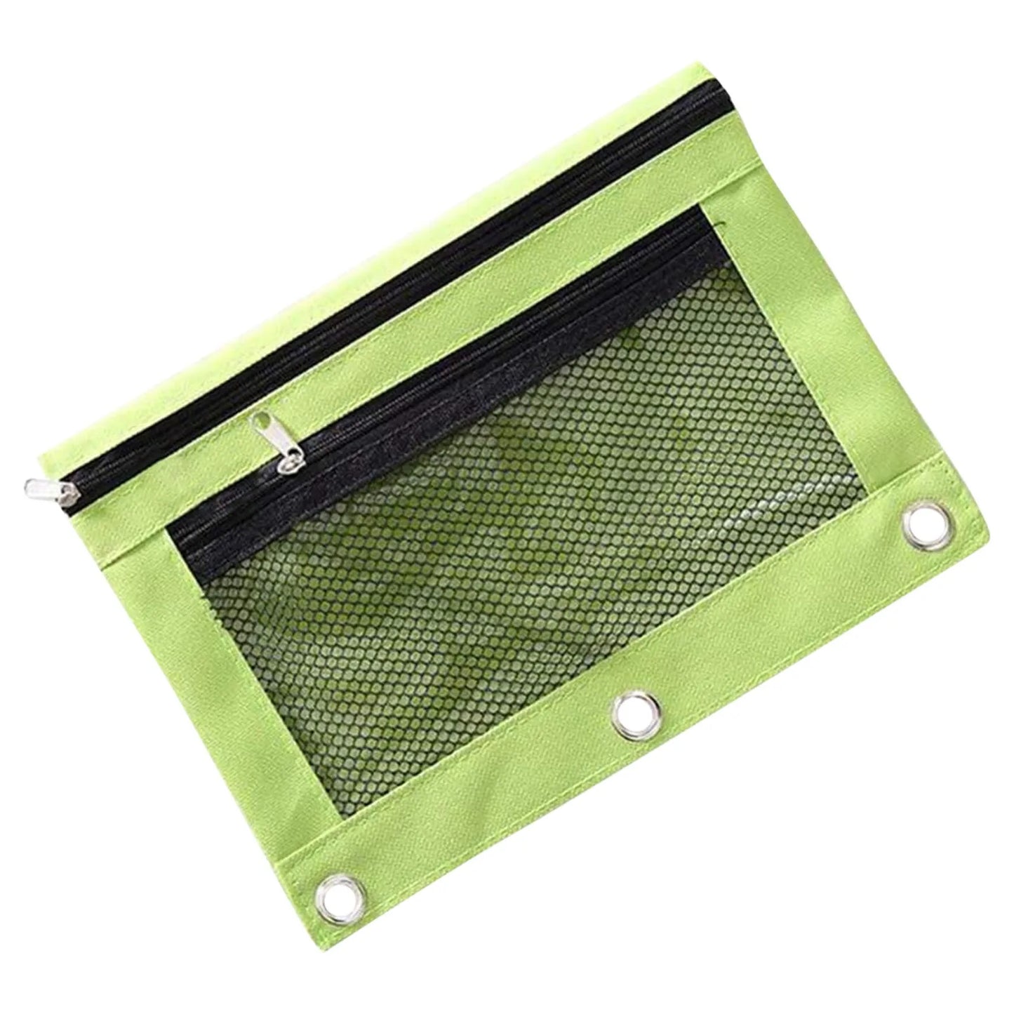 Colorful Double Layer canvas Cloth Zipper Paper File Folder Book Pencil Pen Case Bag File Document Bags Peaceful Pleasures Health and Wellness light green
