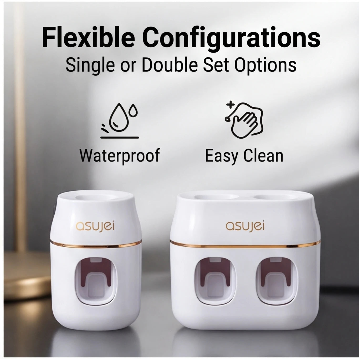 Wall-Mounted Automatic Toothpaste Dispenser & Storage Rack