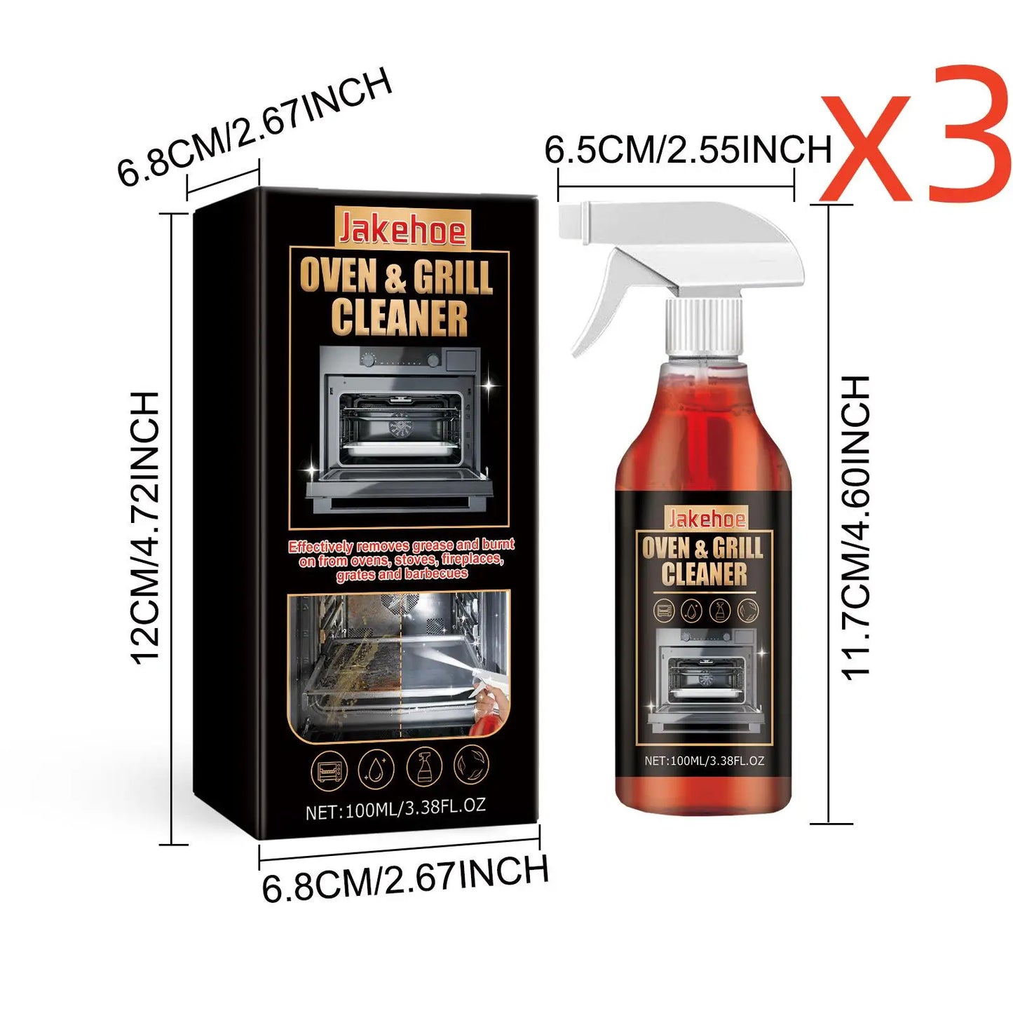 JAKEHOE Oven & Stove Foam Cleaner – Grease & Grime Remover 100ml Oven Foam Cleaner Oasis Select 300ml boxed