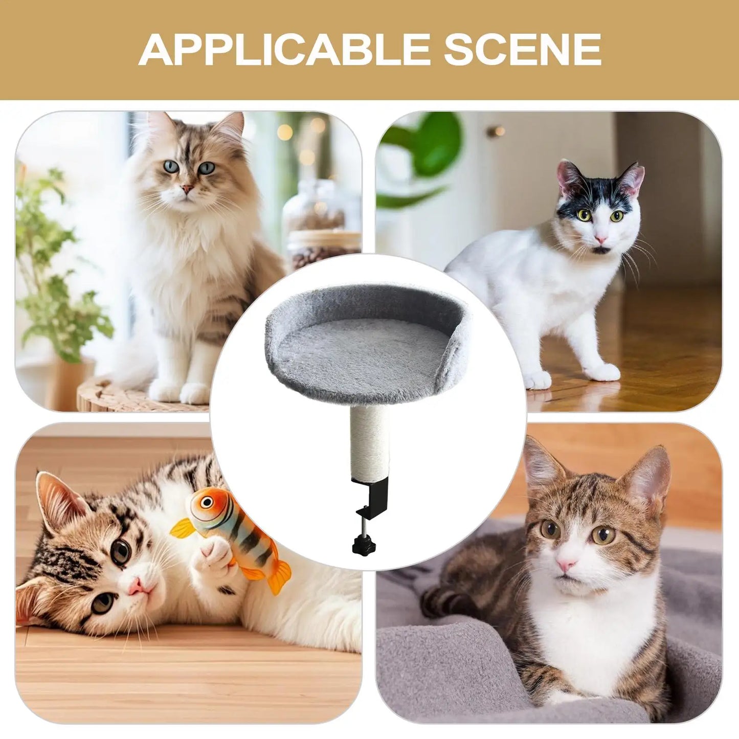 Desk Clamp Cat Bed – Space-Saving Hammock Perch & Soft Pad