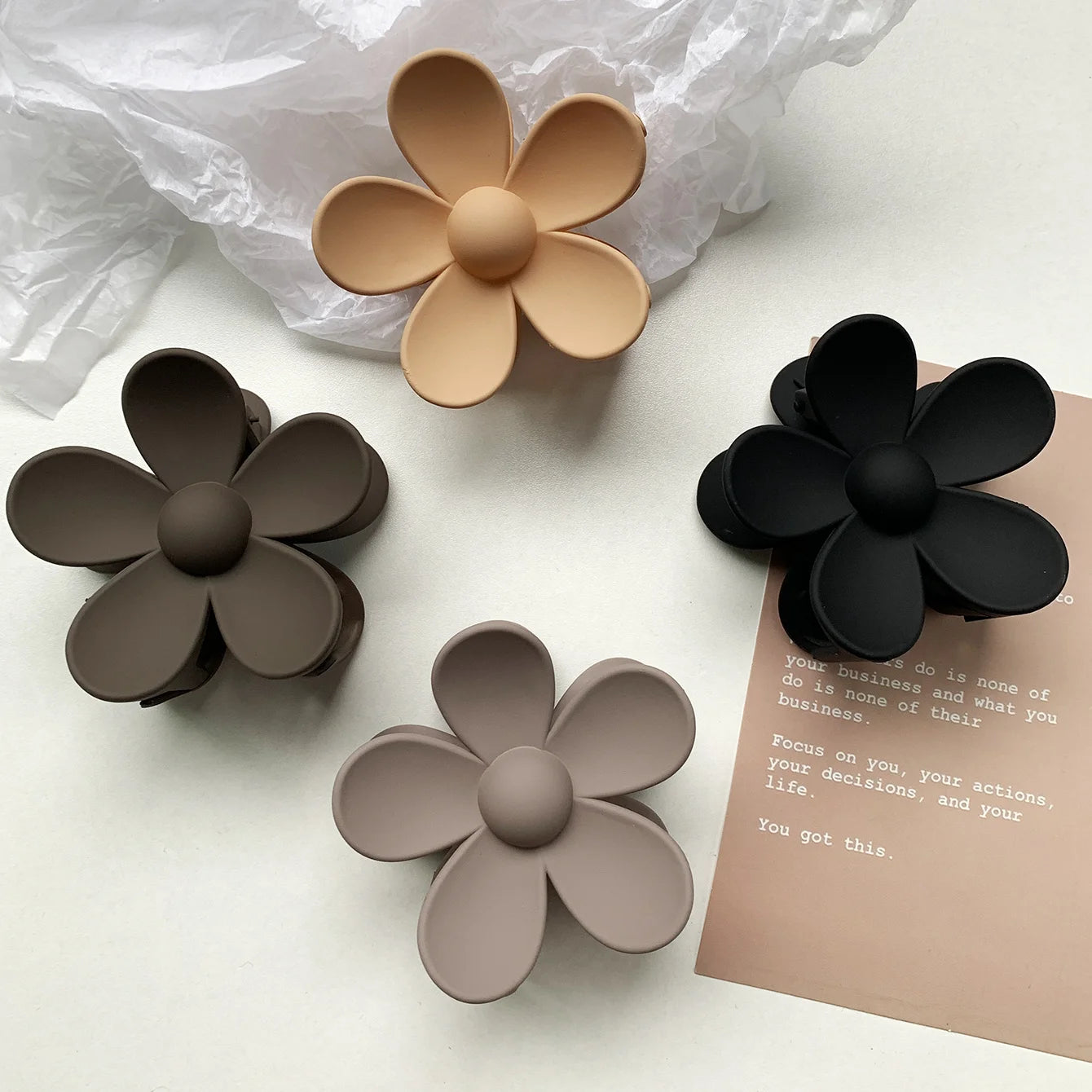 Flower Shark Hair Clips – Set of 6 Large Premium Clips Hair Accessories Peaceful Pleasures Health and Wellness