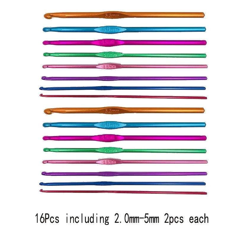 Aluminum Knitting Needles Metal Crochet Mixed Hook Weave Sweater DIY