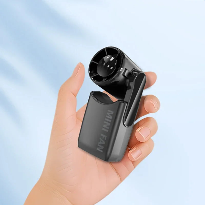 High-Speed Handheld Fan Q88 Multifunctional Waist Clip Desktop Fan 2400 mAh Large-Capacity Mini Digital Display Fan Peaceful Pleasures Health and Wellness Gray