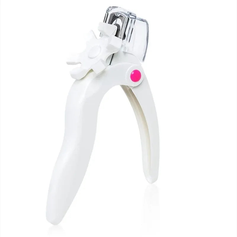 U Shaped Nail Clipper Acrylic Fake Nail Cutter Trimmer Precise Cutting Manicure Tool with Sizer for Nail Tip Edge Peaceful Pleasures Health and Wellness white Upgraded