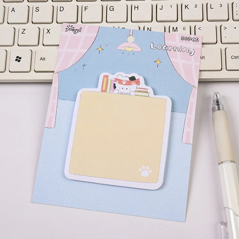 Cat Cartoon Cute Convenience Sticker Meow Star Beauty Adhesive Daily
