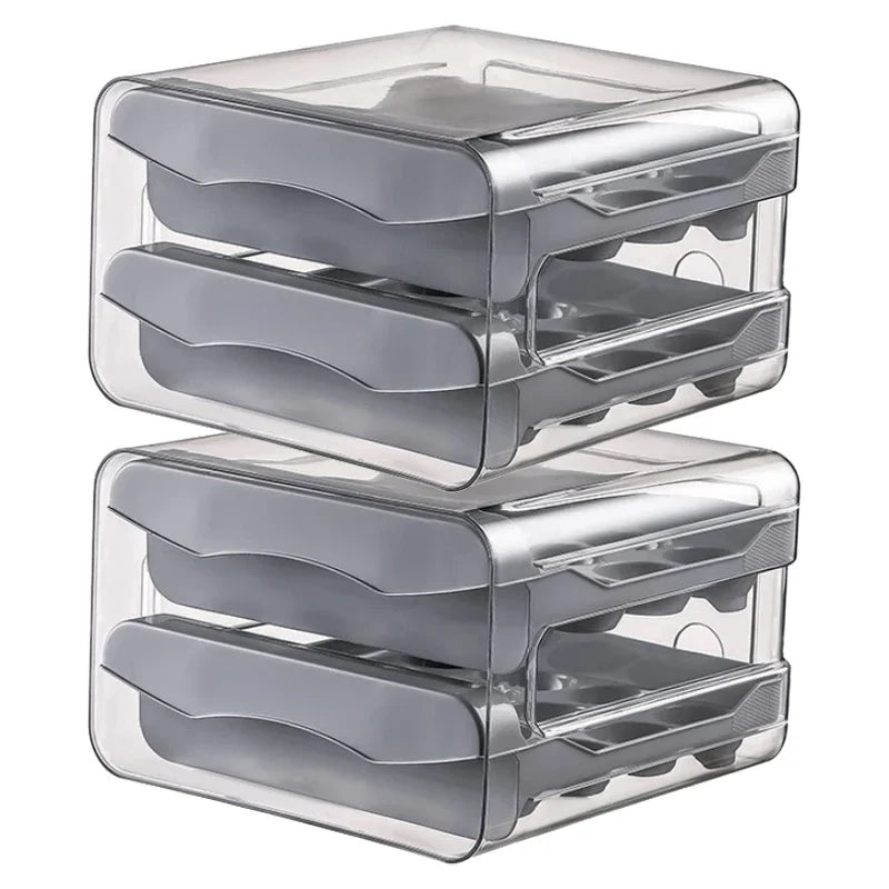 Double Layer Egg Storage Container | Fridge Organizer & Drawer