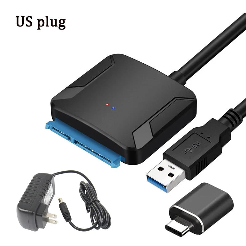 USB 3.0 to SATA Adapter Cable for 3.5/2.5 Inch SSD HDD SATA III Hard Drive Disk Support UASP Compatible with USB 1.1/2.0/3.0 Peaceful Pleasures Health and Wellness US Plug with OTG