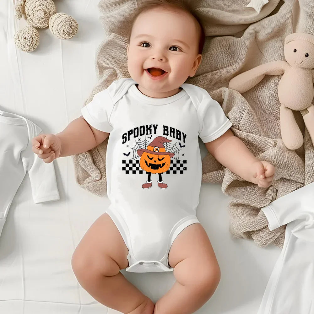 Spooky Halloween Baby Bodysuit | Pumpkin Witch Costume Outfit