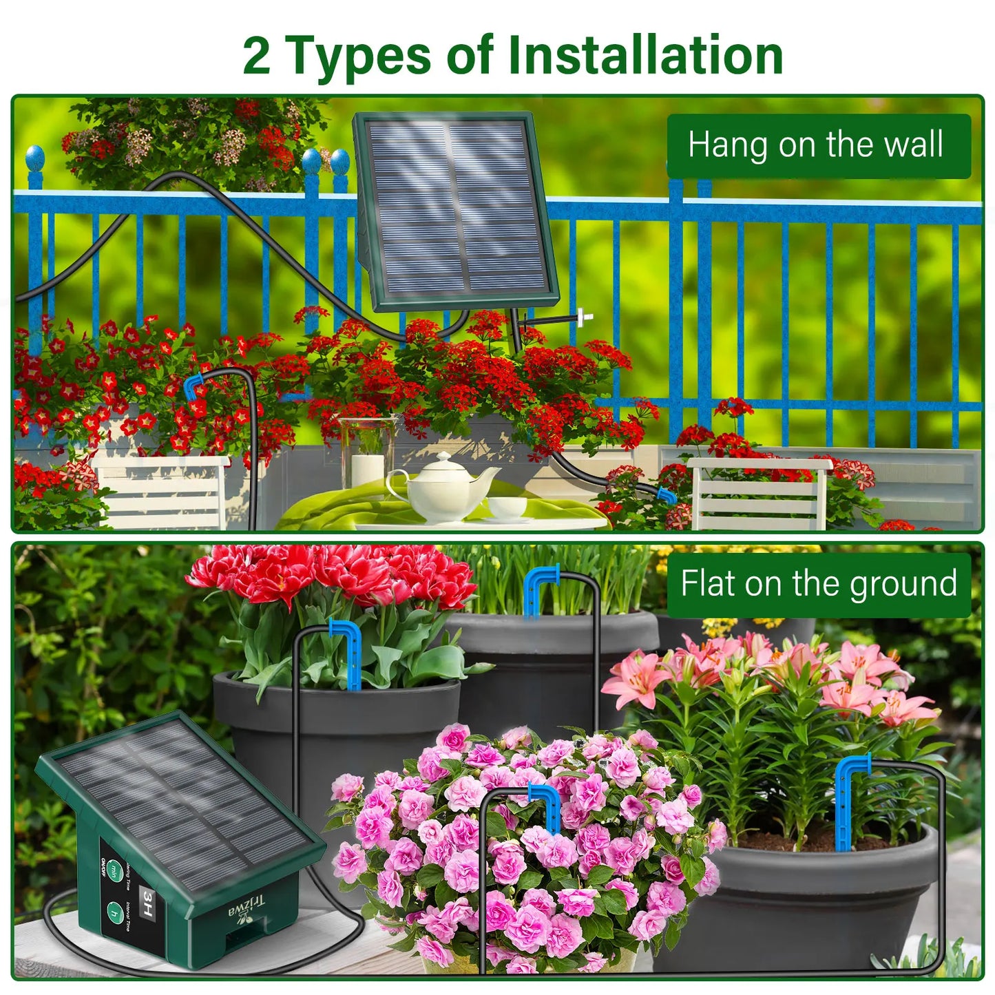 Solar Drip Irrigation System – 10M Hose, 300 Auto Programs