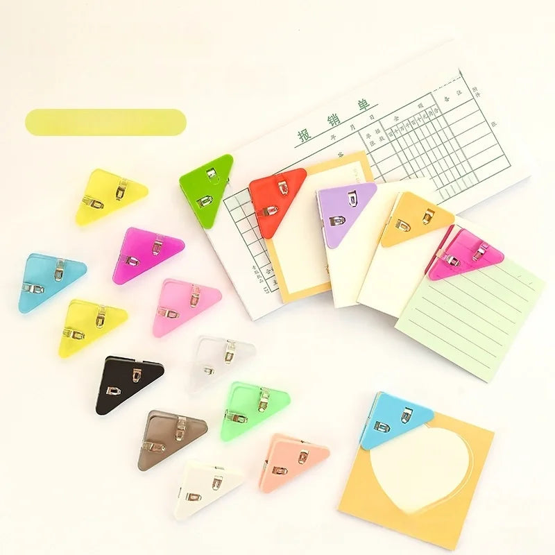 Multicolor Geometric Desk Clips Creative Triangle Binder Books Paper