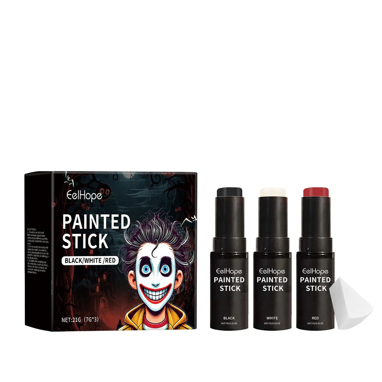 Eelhope Halloween Body Paint Stick Set – Clown Face Makeup