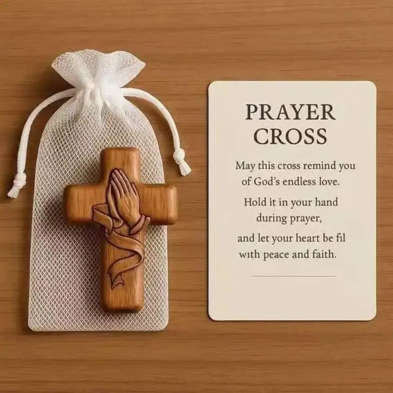 Pocket Prayer Cross with Card & Bag | Easter Christmas Gift