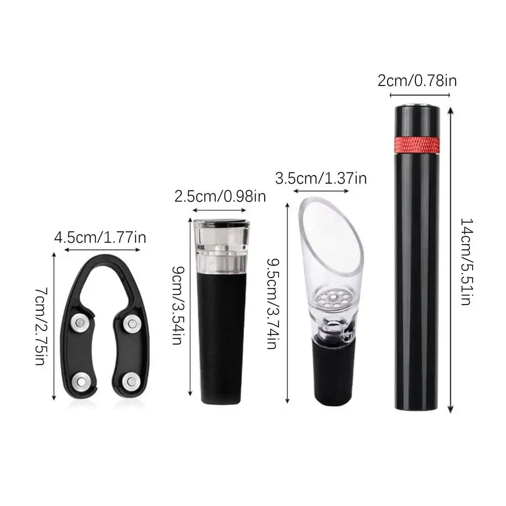 Air Pressure Wine Opener 4-Piece Set | Aluminum Corkscrew