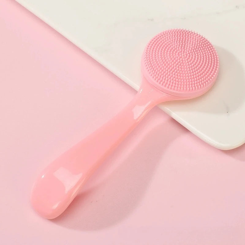 Soft Silicone Facial Cleansing Brush | Makeup & Blackhead Facial Cleansing Brush Peaceful Pleasures Health and Wellness Pink