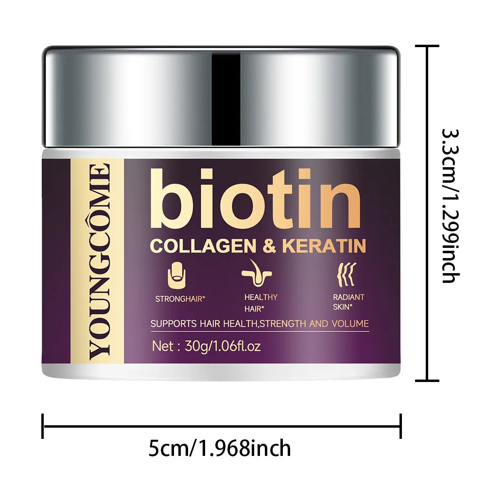 YOUNGCOME Biotin Hair Mask – Collagen & Keratin Frizz Repair Keratin Hair Mask Peaceful Pleasures Health and Wellness 30G