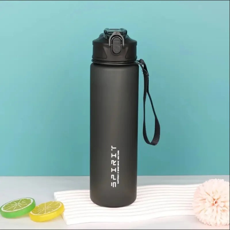 750ml Frosted BPA-Free Sports Water Bottle with Carry Rope
