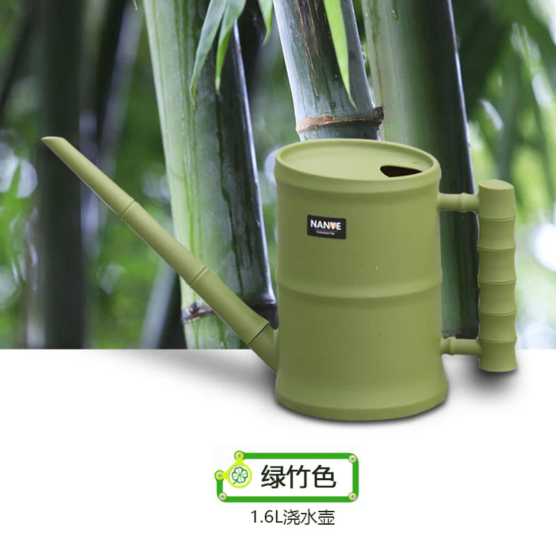 Gardening flowers and green plants plastic bamboo tube long mouth watering kettle courtyard home special watering kettle Peaceful Pleasures Health and Wellness green