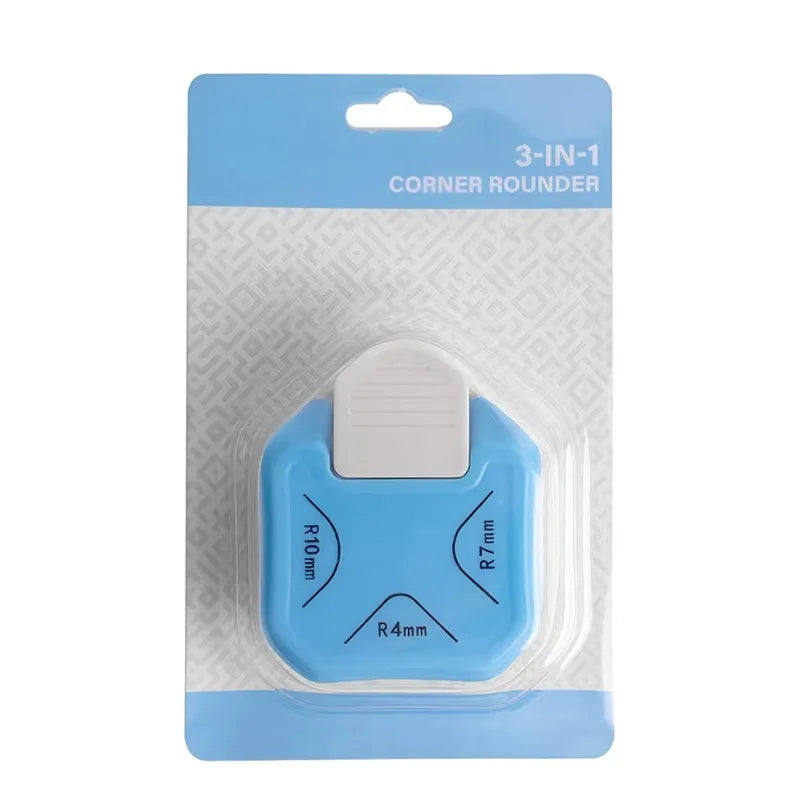 3-in-1 Corner Rounder Punch R4 R7 R10mm Round Cutter Trimmer Card