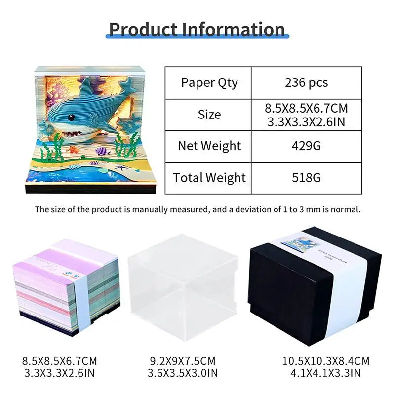 2027 LED Desk Calendar – 3D Tear-Away Paper Art Gift