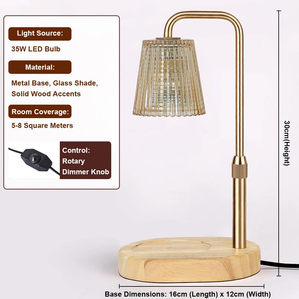 Stripe Candle Warmer Lamp | Dimmable Aromatherapy Ambient Light