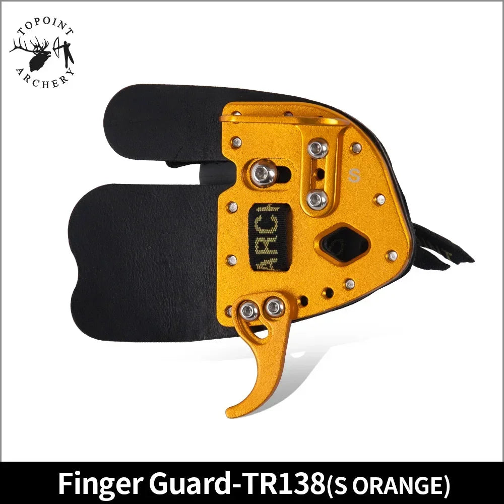 Leather Aluminum Archery Finger Guard Right Handed Reverse Bow
