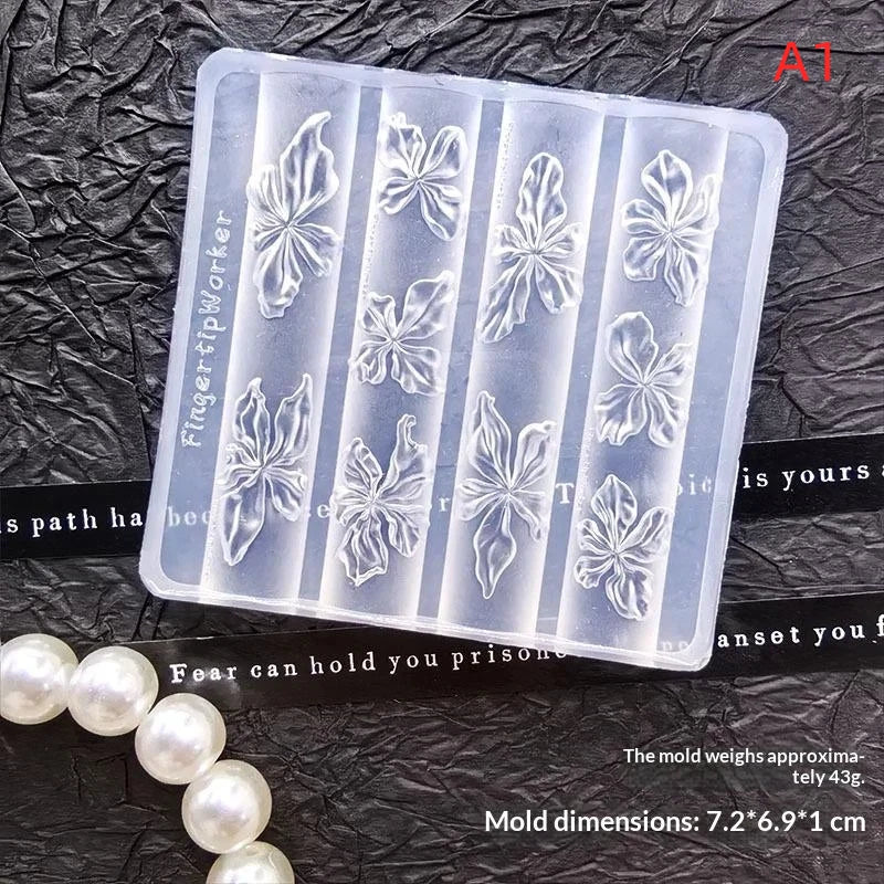 3D Flower Silicone Nail Mold | DIY Resin Casting Nail Art