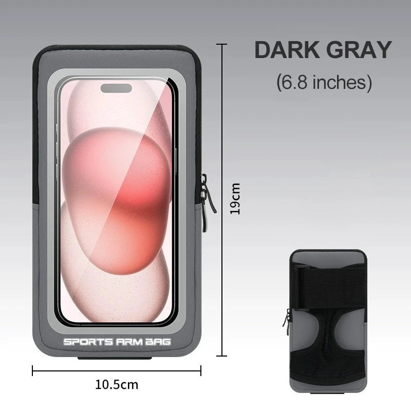 Armband On The Phone Mobile Phone Bag Wrist Armbands Mp3 mp4 Bags Sports Cell Phone Holder Cell Phone Accessories Woman Sports Peaceful Pleasures Health and Wellness Gray