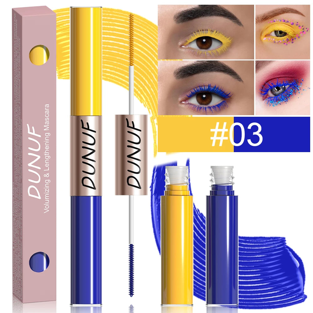 Dual-Ended Color Mascara Long-Lasting Waterproof Volumizing Lengthening Curling Eyelash Makeup for Women Peaceful Pleasures Health and Wellness 03