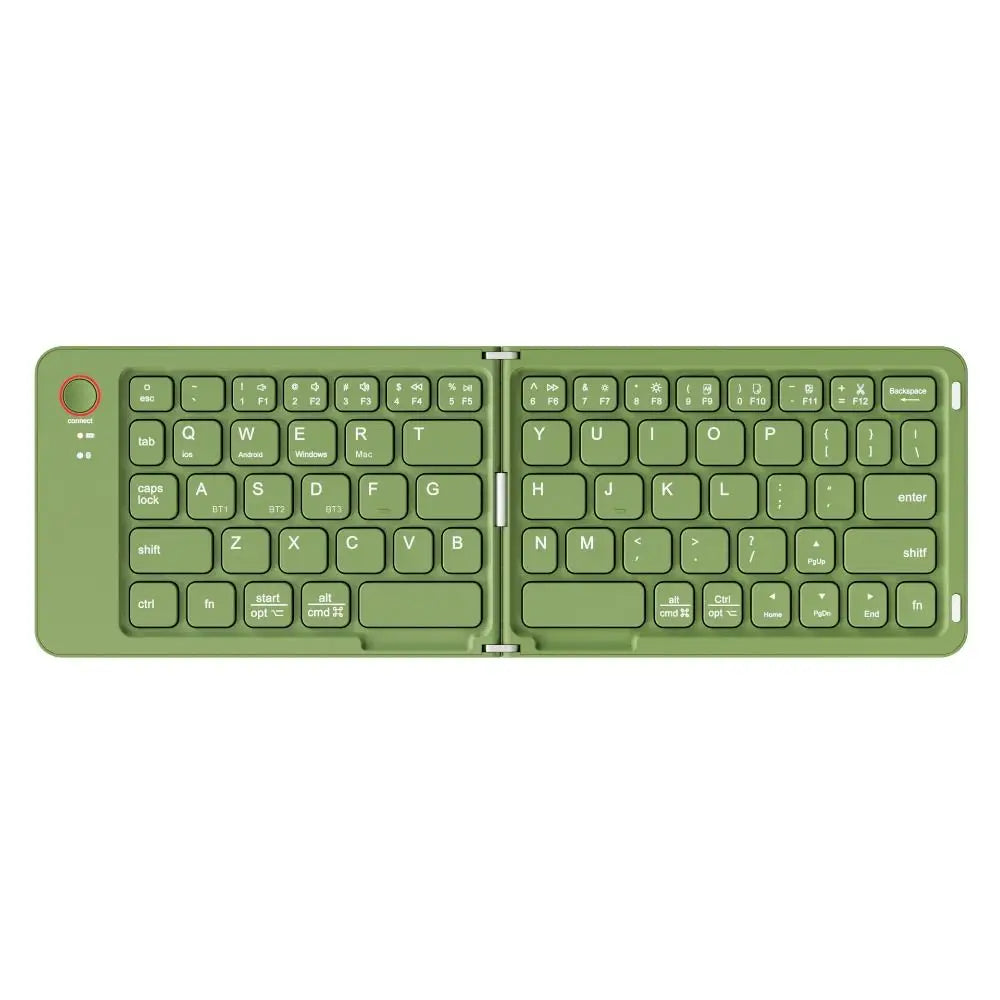 Lightweight Bluetooth Folding Keyboard Rechargeable Ultra-thin Wireless Notebook Keyboard Comfortable Colorful Peaceful Pleasures Health and Wellness green