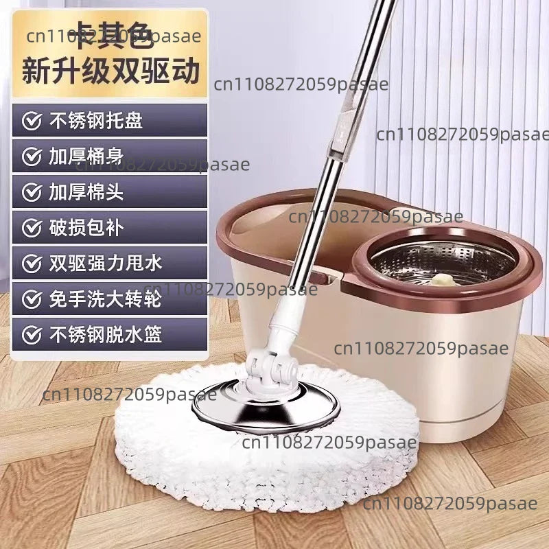 360° Spin Mop & Bucket Set – Stainless Steel Twist Wringer