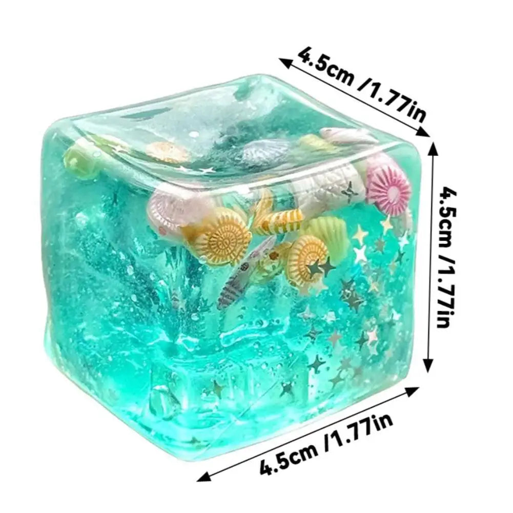 Ocean Cube Squishy Fidget Toy – Sea Shell Sensory Cube