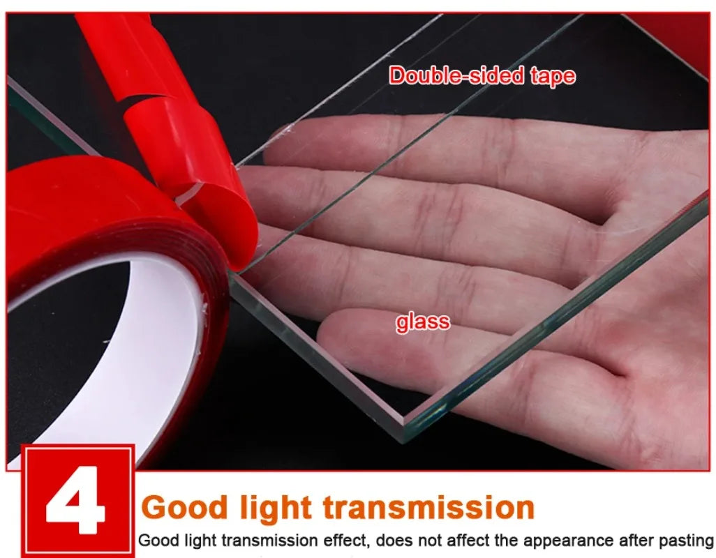 Heavy Duty Nano Double-Sided Tape – Clear, Washable & Reusable