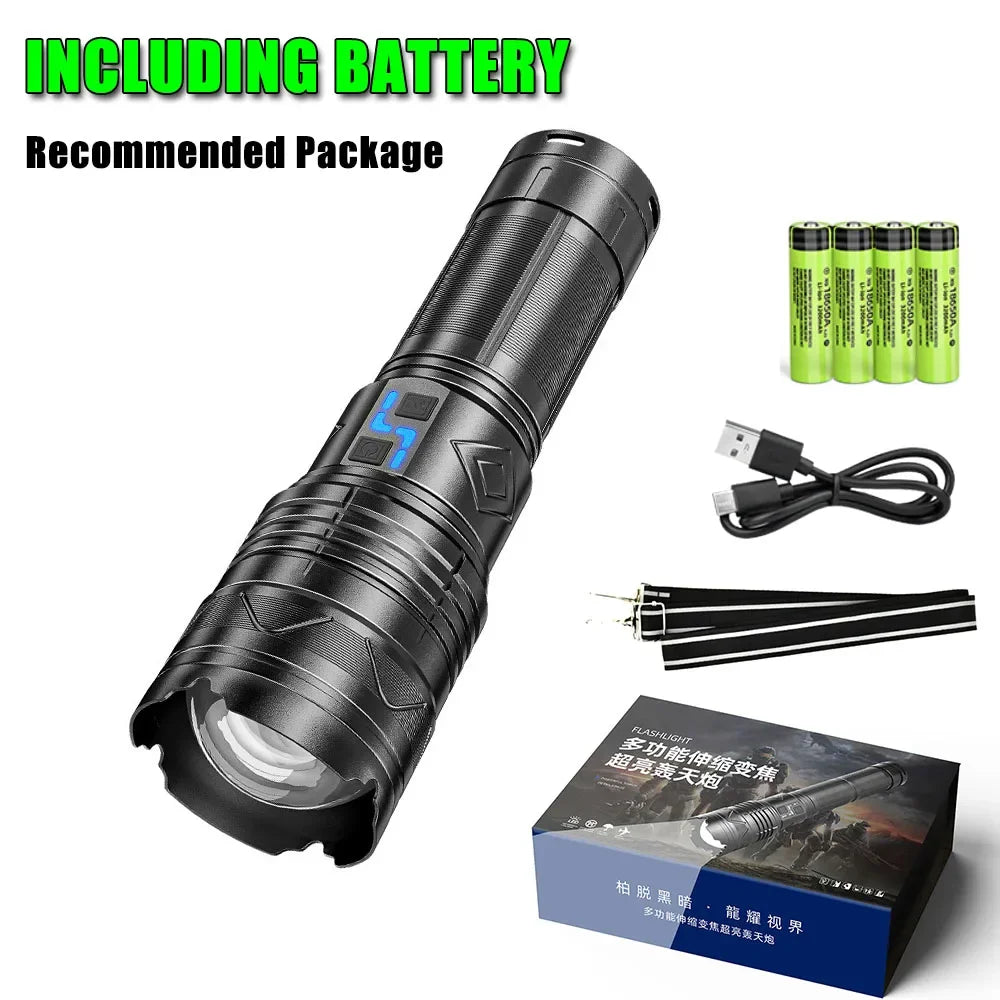 ESMARTER GT60 20000LM Tactical Flashlight – 100W Rechargeable