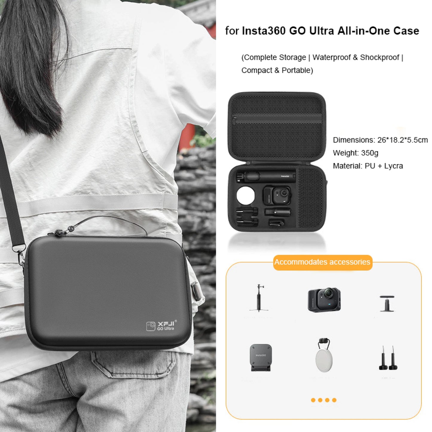 Carrying Bag For Insta 360 GO Ultra Storage Protective Case Hard Shell For Insta360 GO Ultra Vlogging Action Camera Accessories Peaceful Pleasures Health and Wellness