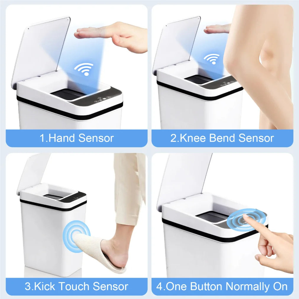 2-Pack 12L Touchless Automatic Trash Cans | Motion Sensor